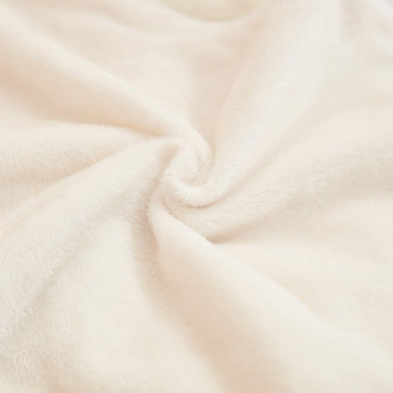 JAUXIO Long Faux Fur Soft Soild Decorative Pillowcase Oblong Fluffy Throw Pillow Cover Velvet Shaggy Plush Cushion Case Set of 2 Zipper Closure King Size (20X36 Inches Cream) - Image 5